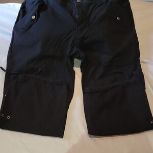 Harley-Davidson Black Button-Accent Shorts